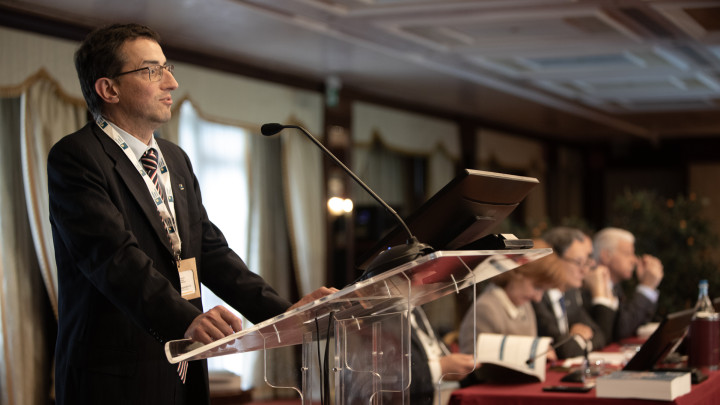 Lorenzo Kasperkovitz - Head of External Relations and Sustainability Department Cassa Centrale Banca talks to the audience